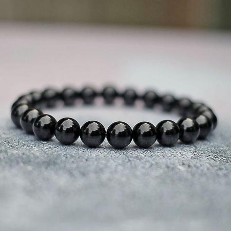 🛡️ The Man Herbs – Black Natural Tourmaline Bracelet (Unisex, 8mm) 🛡️
