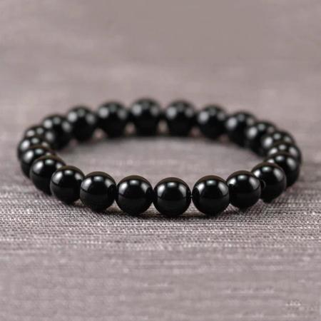 🛡️ The Man Herbs – Black Natural Tourmaline Bracelet (Unisex, 8mm) 🛡️