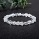 ✨ The Man Herbs – Transparent Natural Clear Quartz (Spatik) Bracelet (Unisex, 8mm) ✨