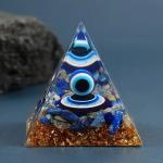 🧿 Original Evil Eye Protection 5cm/6cm Pyramid | Lapis Lazuli Gemstone Chips | 100% Natural Stone 🧿