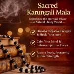 ✨ Karungali Silver Cap Malai – Certified | Pure Ebony Wood | 54 Beads (6-8 mm) ✨