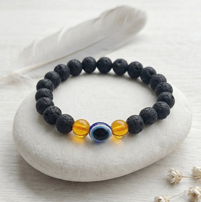 🌋🧿 Original Lava with Evil Eye Bracelet
