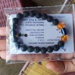 🌋🧿 Original Lava Stone with Evil Eye Protection Bracelet (Unisex, 8mm) |  Lab Certified🧿