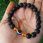 🌋🧿 Original Lava Stone with Evil Eye Protection Bracelet (Unisex, 8mm) |  Lab Certified🧿